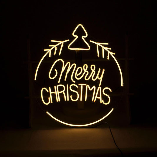 Merry Christmas Bauble Neon Sign